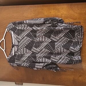 2 for $25 - Style & Co. Women's Size Large Black & White 3/4 Open Sleeve Top